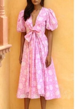 Beyond by Vera (Monsoon & Beyond) Lola Midi Dress in Pink Rohida size M